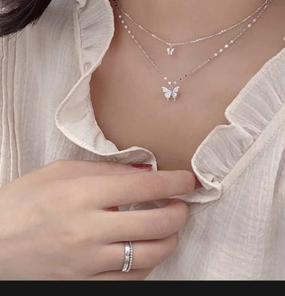 Multi Layer Diamond Butterfly Chain For Girls – Trendy Beautiful Look