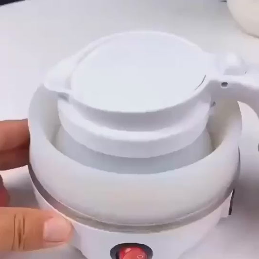Travel Holding Foldable Electric Kettle - 1 Litre Portable Water Heater, Fast Boiling Silica Gel Teapot for Home & Travel