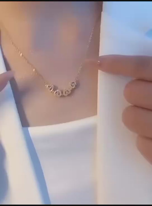 Golden 4 In 1 Magnetic Heart Lover Necklace – Romantic Couples Jewelry with Interlocking Design