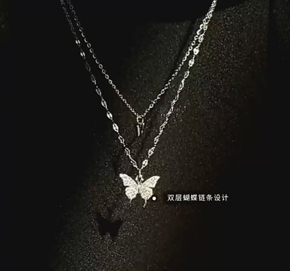 Multi Layer Diamond Butterfly Chain For Girls – Trendy Beautiful Look