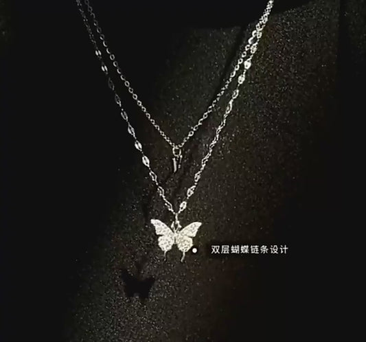 Multi Layer Diamond Butterfly Chain For Girls – Trendy Beautiful Look