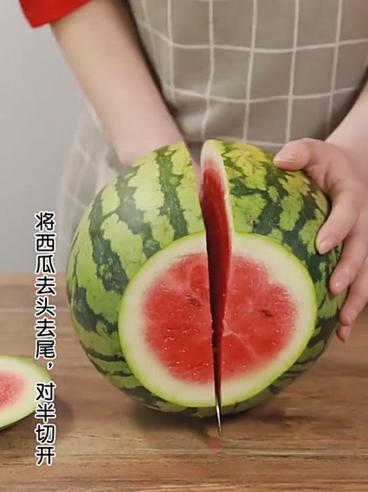 "Windmill-Shaped Watermelon Cutter: Plastic Slicer for Effortless Watermelon Cutting and Power Saving"
