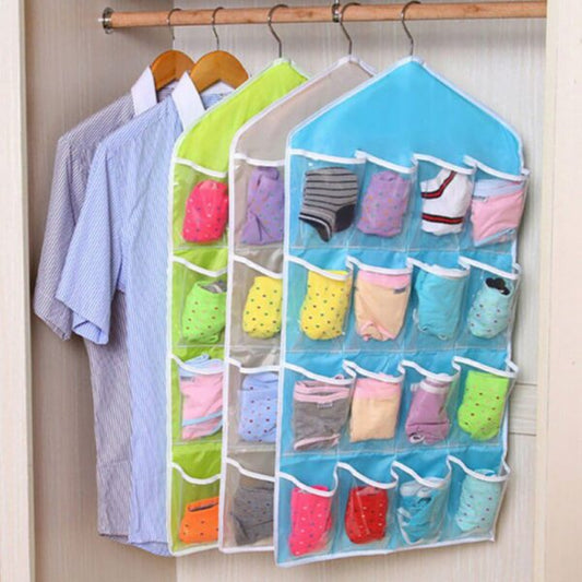 pack of 03 and 16 Pocket Closet Door Wall Hanging Storage Organizer Bag