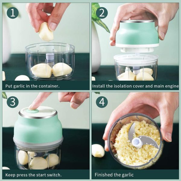 Electric Food Chopper - Rechargeable Wireless Kitchen Vegetable Mincer