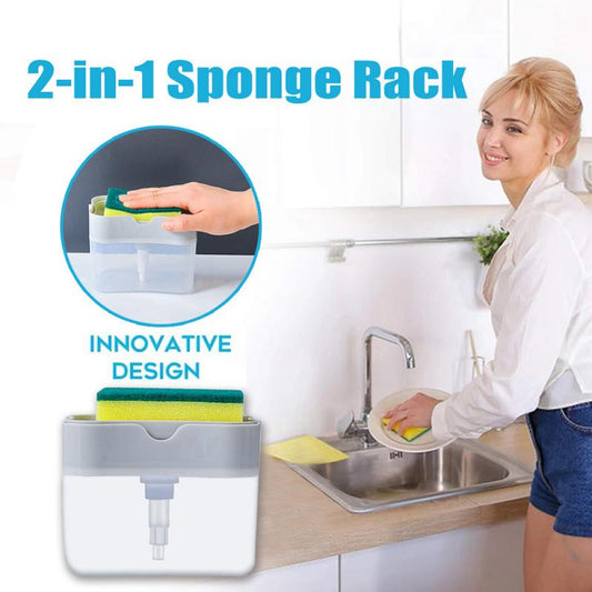 Soap Dispenser & Sponge in One Instant Cleanup