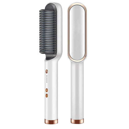 Hair straightener comb brush with temperature Control