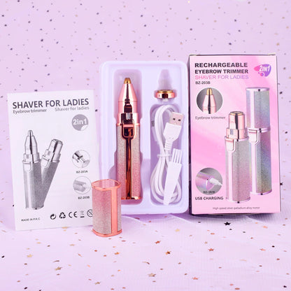 Flawless 2-in-1 Facial Hair Remover - Portable for Women