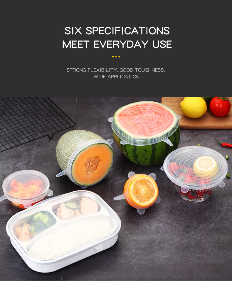 Keep your food fresh and your kitchen tidy with this set of 06 pics-set silicone lids