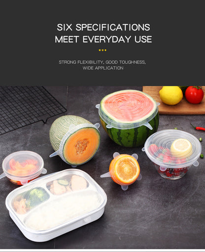 Keep your food fresh and your kitchen tidy with this set of 06 pics-set silicone lids