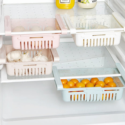 Keep your food fresh and organized with this adjustable storage basket