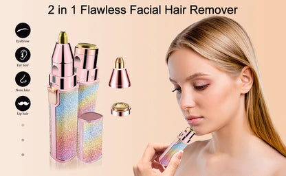 Flawless 2-in-1 Facial Hair Remover - Portable for Women