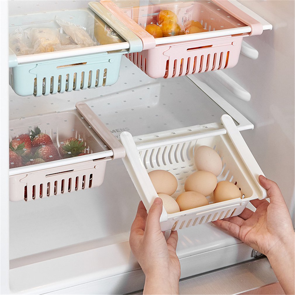 Keep your food fresh and organized with this adjustable storage basket