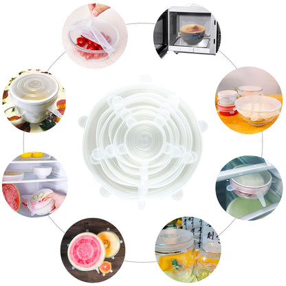 Keep your food fresh and your kitchen tidy with this set of 06 pics-set silicone lids
