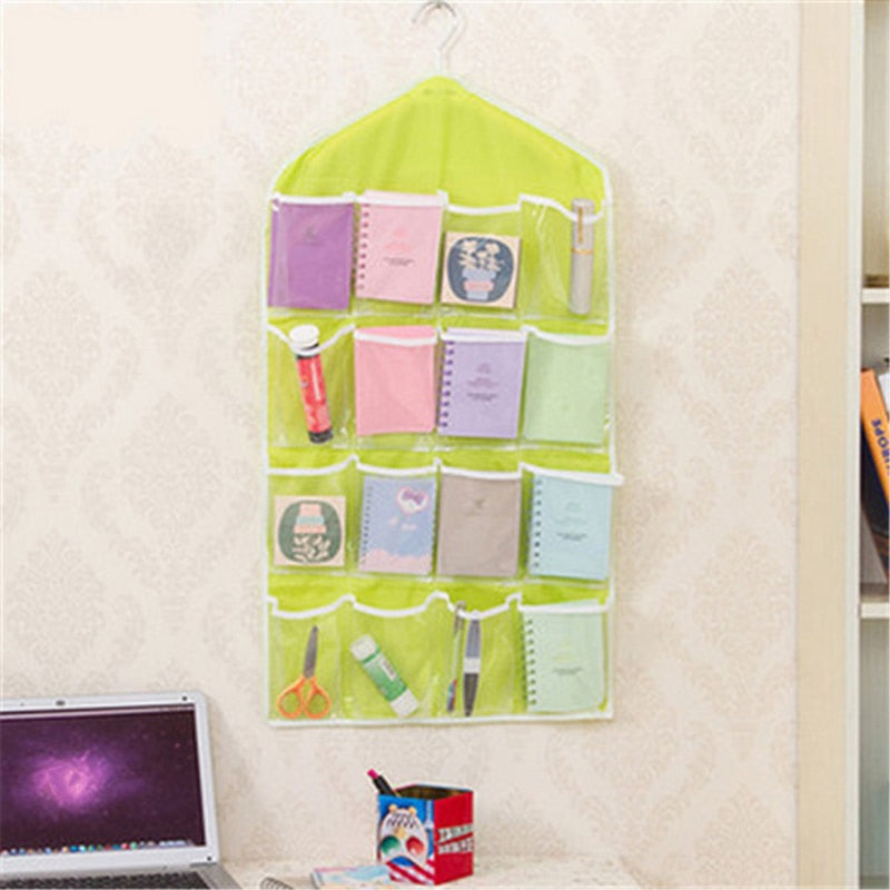 pack of 03 and 16 Pocket Closet Door Wall Hanging Storage Organizer Bag