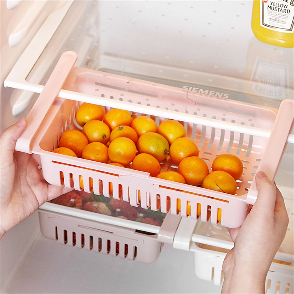 Keep your food fresh and organized with this adjustable storage basket