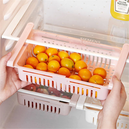 Keep your food fresh and organized with this adjustable storage basket