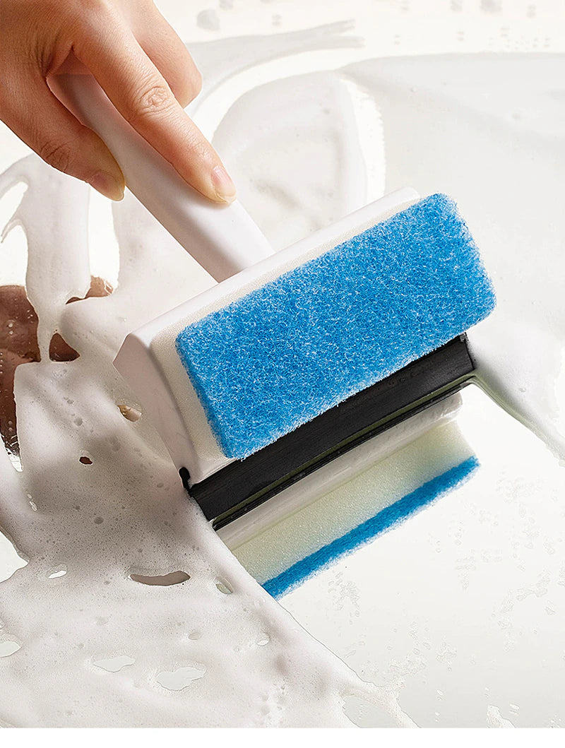 2-in-1 Glass Wiper Soap Cleaner | Squeegee + Brush