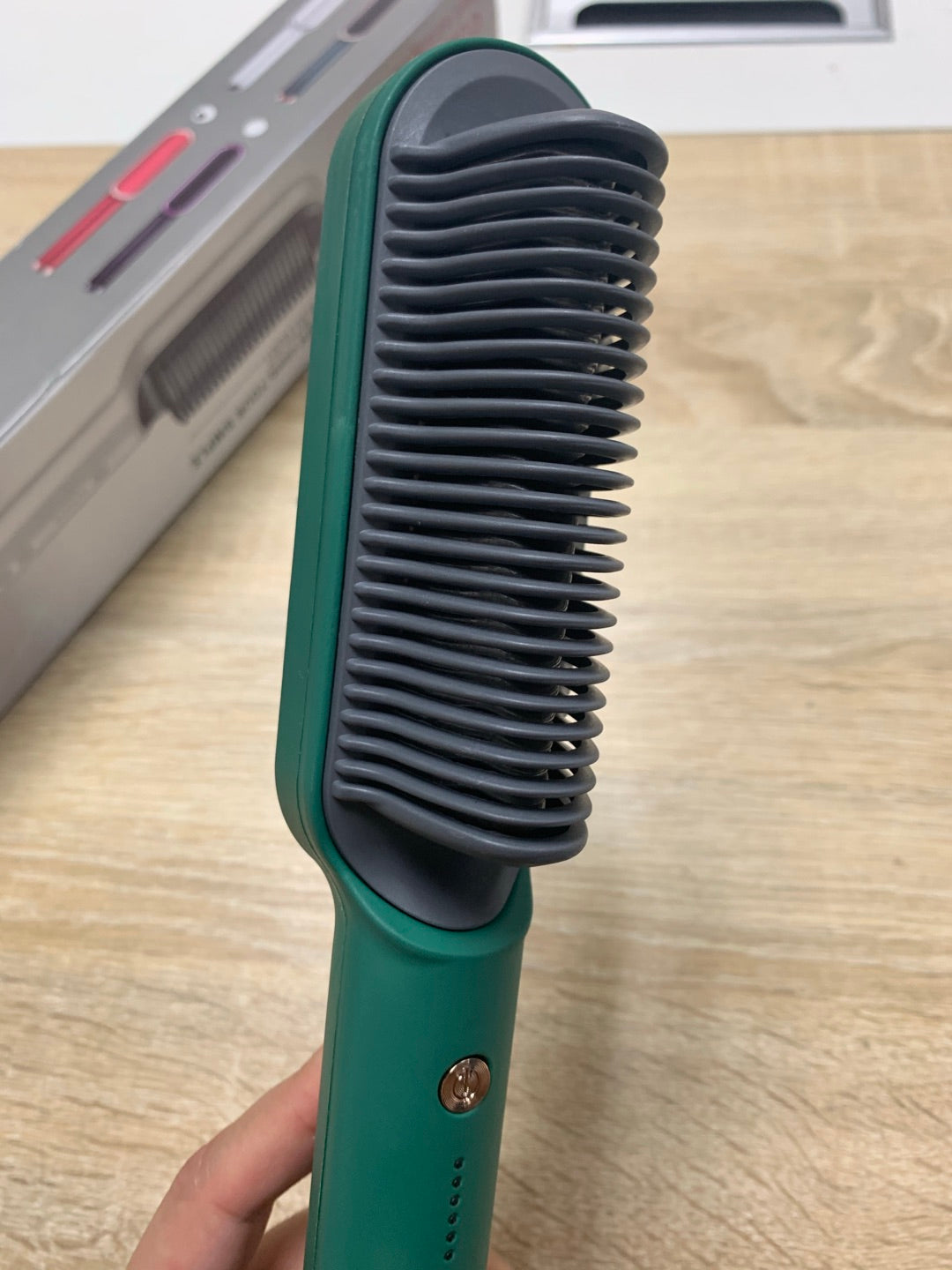 Hair straightener comb brush with temperature Control