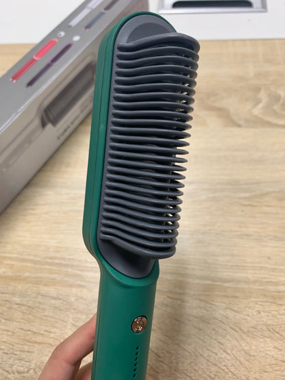 Hair straightener comb brush with temperature Control