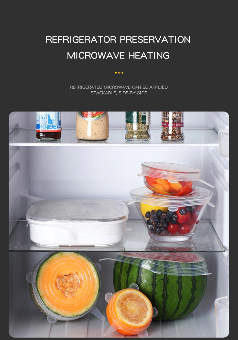 Keep your food fresh and your kitchen tidy with this set of 06 pics-set silicone lids