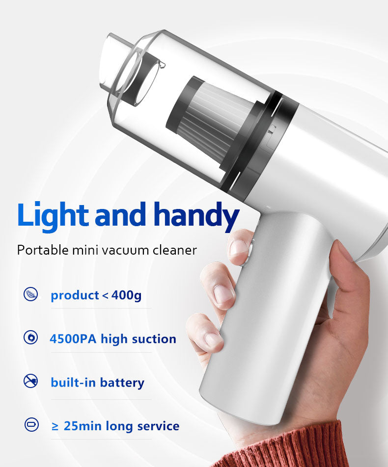 Portable Mini Wireless Car Vacuum Cleaner for Car Interior & Home Cleaning