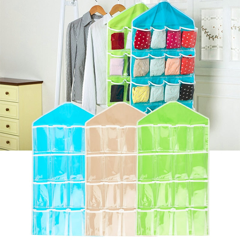 pack of 03 and 16 Pocket Closet Door Wall Hanging Storage Organizer Bag