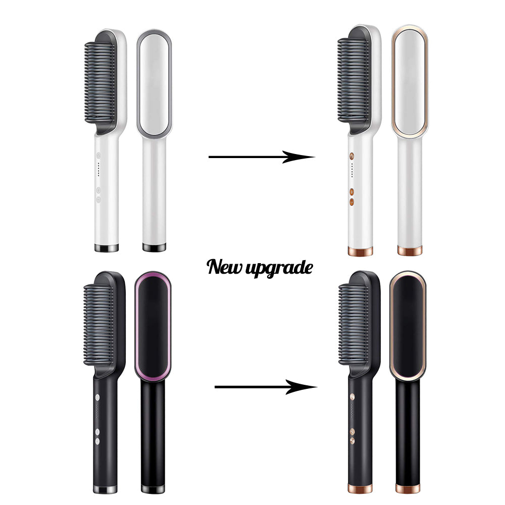 Hair straightener comb brush with temperature Control