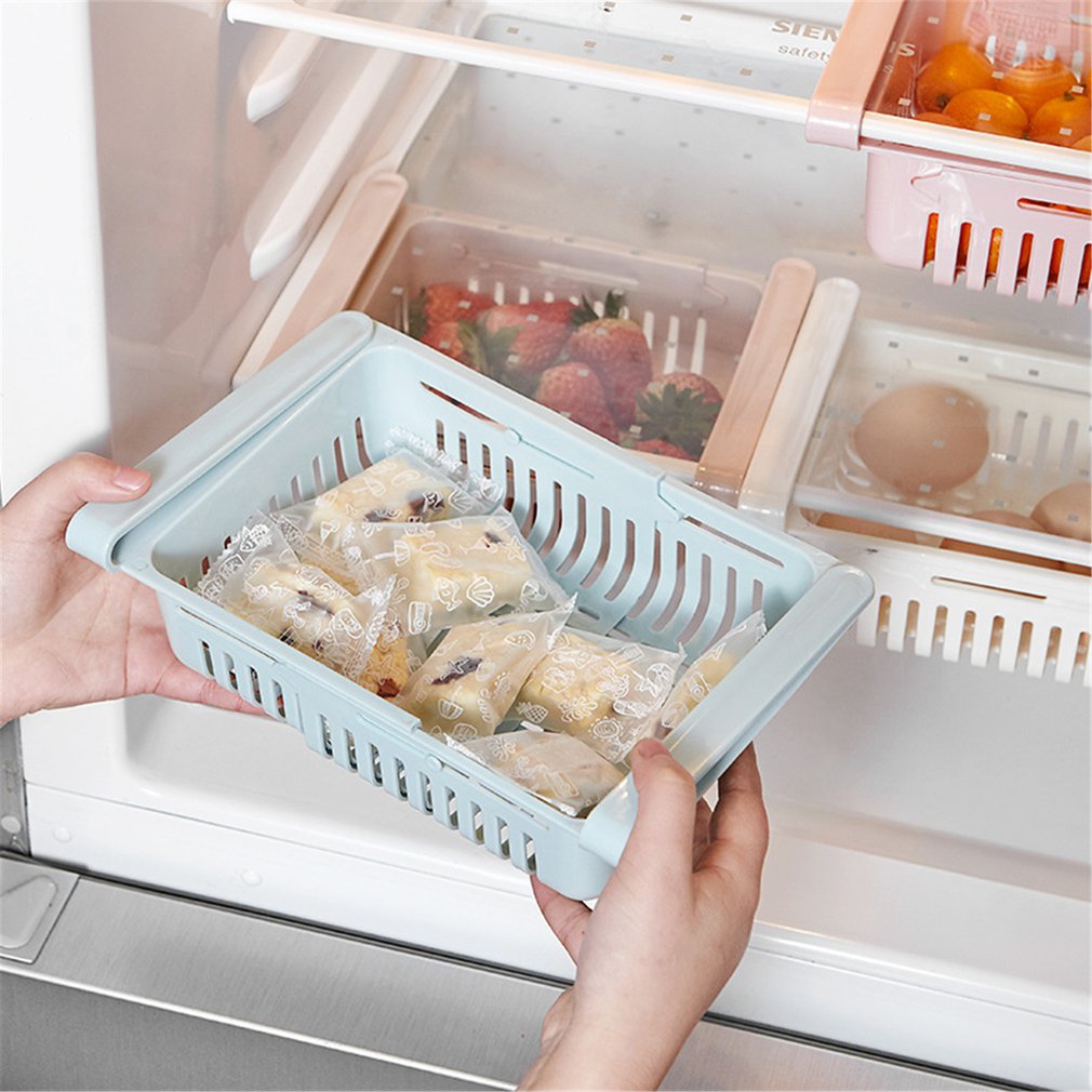 Keep your food fresh and organized with this adjustable storage basket