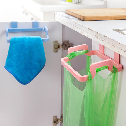 Hang your dish towels and garbage bags with this Kitchen Hanging Trash Bag Rack