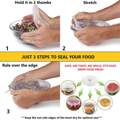 Keep your food fresh and your kitchen tidy with this set of 06 pics-set silicone lids