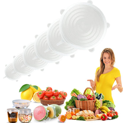 Keep your food fresh and your kitchen tidy with this set of 06 pics-set silicone lids