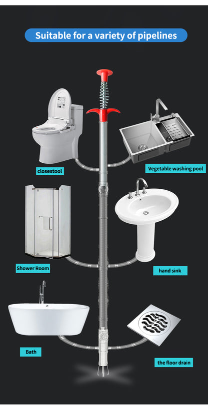 Quick & Easy Way to Clear Your drains | Sewer Dredge Spring Pipe Dredging Flooring Cleaning Tool Household Hair Cleaner