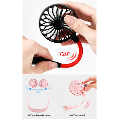 Mini Neck Fan Portable Hanging Neckband Fan USB Rechargeable