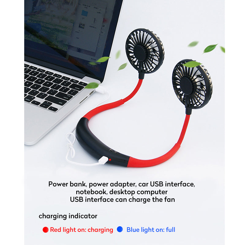 Mini Neck Fan Portable Hanging Neckband Fan USB Rechargeable