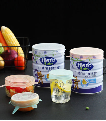 Keep your food fresh and your kitchen tidy with this set of 06 pics-set silicone lids