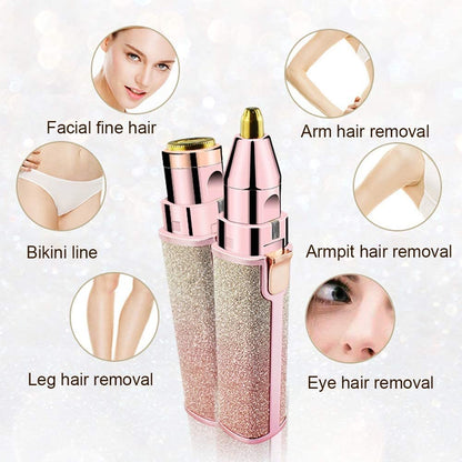 Flawless 2-in-1 Facial Hair Remover - Portable for Women