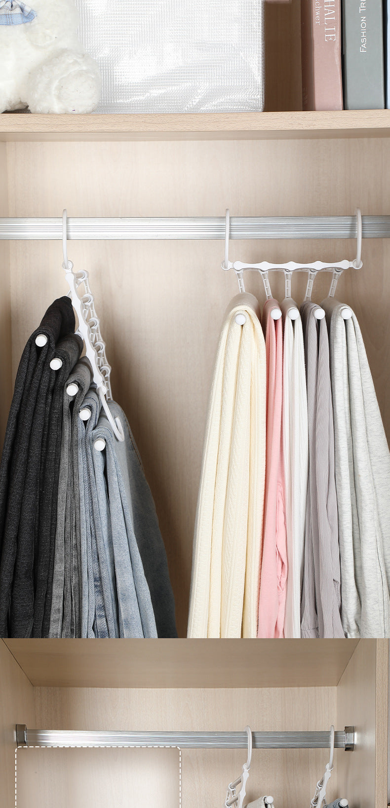 Keep Your Pants Safe and Stable with 5 in 1 Magic Trouser Rack Hangers.