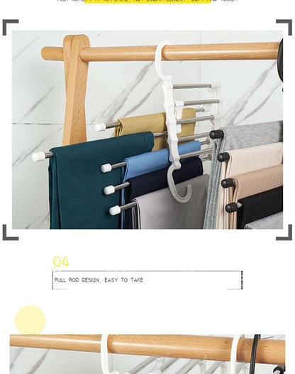 Keep Your Pants Safe and Stable with 5 in 1 Magic Trouser Rack Hangers.