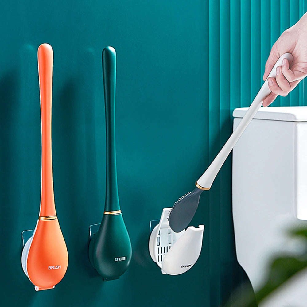 Easy To Clean, Flexible, Durable and Soft - Wall Mounted Toilet Brush