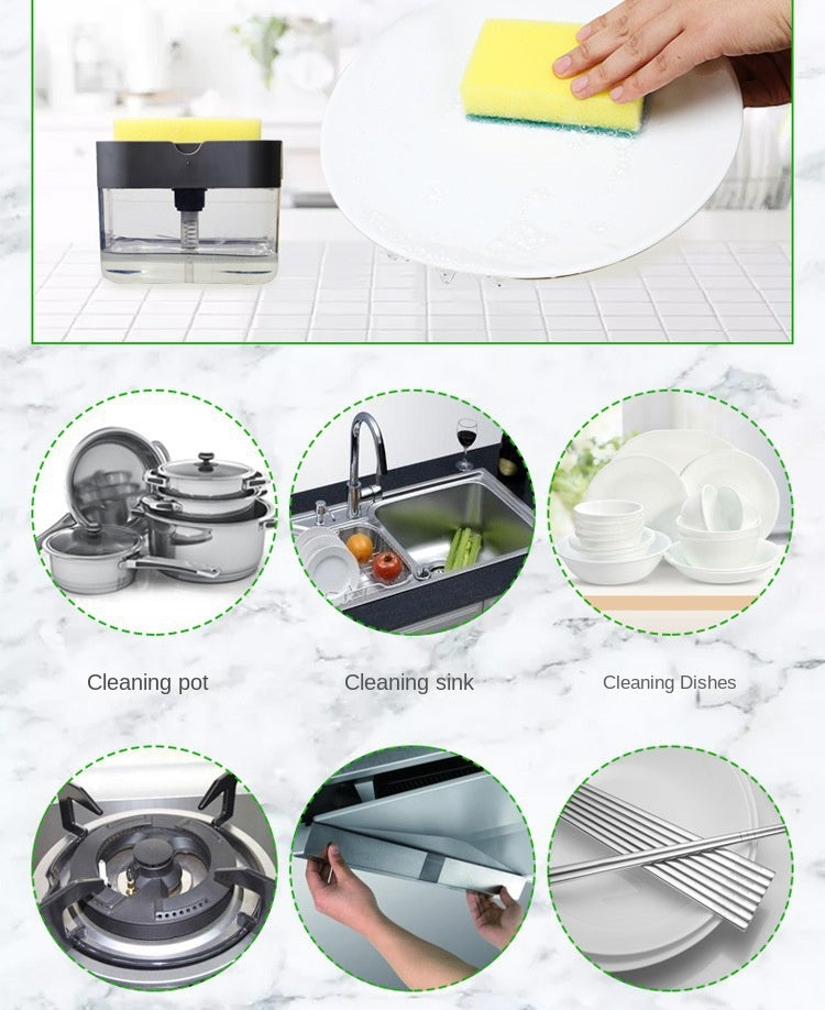 Soap Dispenser & Sponge in One Instant Cleanup