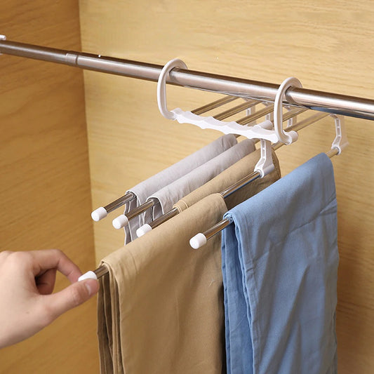 Keep Your Pants Safe and Stable with 5 in 1 Magic Trouser Rack Hangers.