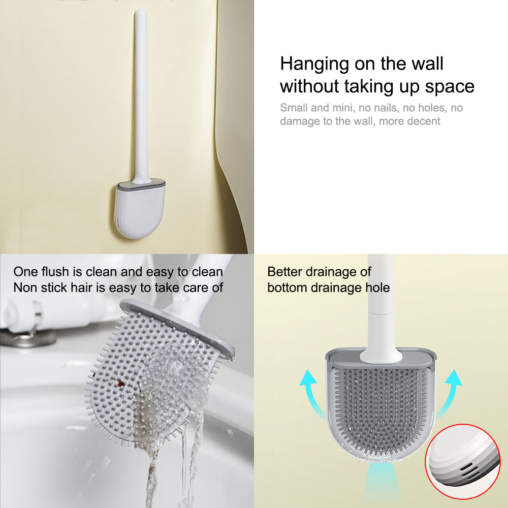Easy To Clean, Flexible, Durable and Soft - Wall Mounted Toilet Brush