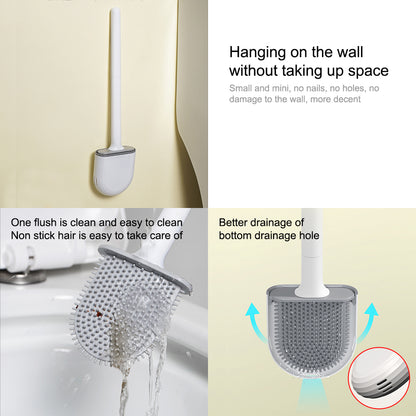 Easy To Clean, Flexible, Durable and Soft - Wall Mounted Toilet Brush