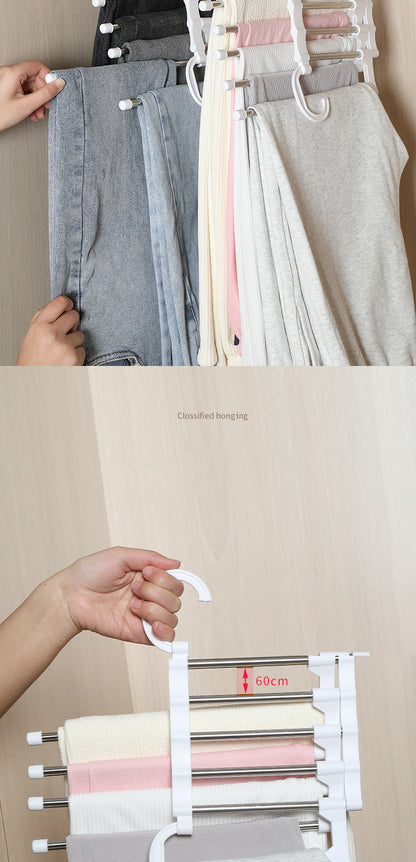 Keep Your Pants Safe and Stable with 5 in 1 Magic Trouser Rack Hangers.