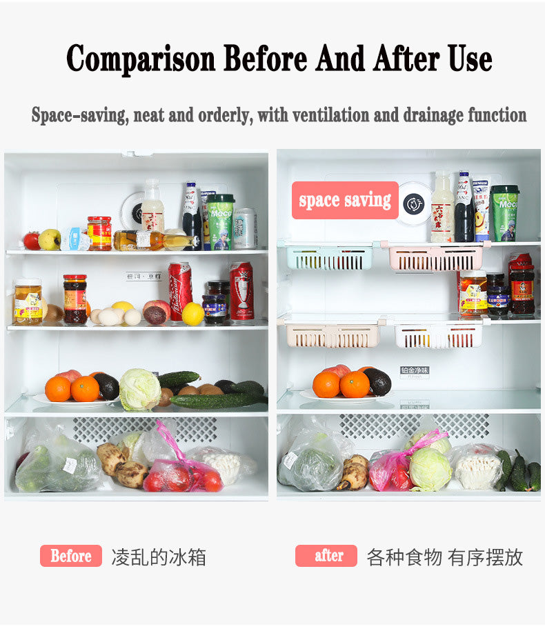 Keep your food fresh and organized with this adjustable storage basket