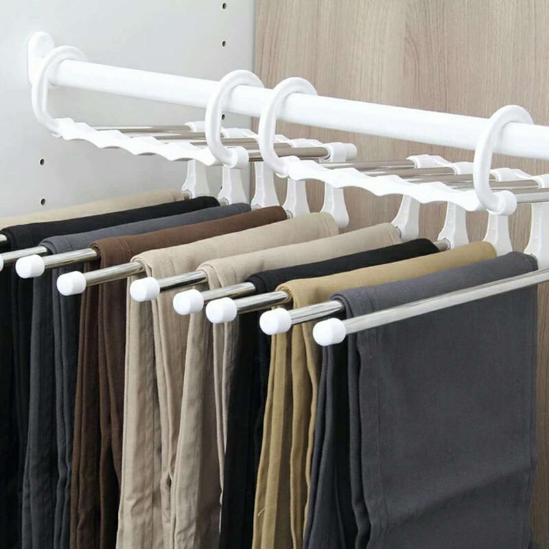 Keep Your Pants Safe and Stable with 5 in 1 Magic Trouser Rack Hangers.