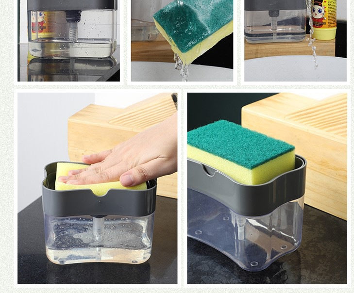 Soap Dispenser & Sponge in One Instant Cleanup