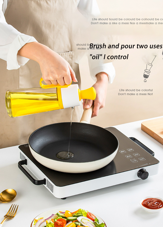 Keep Your Kitchen Clean with the 2 In 1 Glass Olive Oil Dispenser.