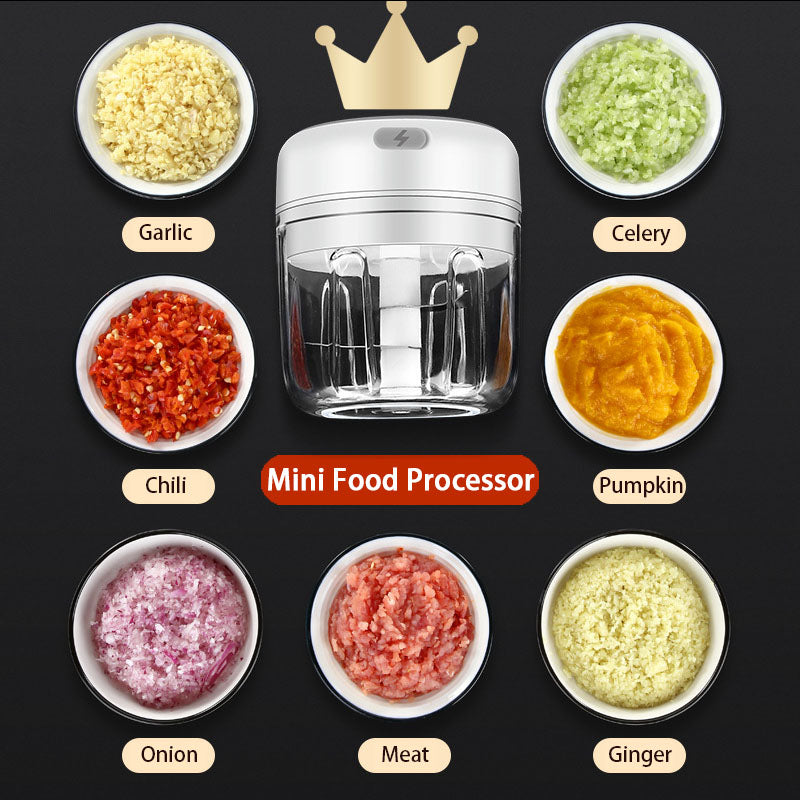 Electric Food Chopper - Rechargeable Wireless Kitchen Vegetable Mincer