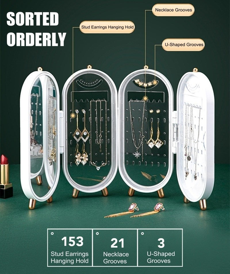 Keep your jewels safe and stylish with our foldable jewelry storage box